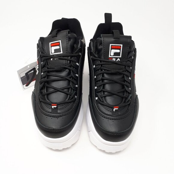 NEW Fila Disruptor 2 Wedge Platform Shoe Sneaker Chunky Retro Black Womens Sizes - Picture 8 of 13